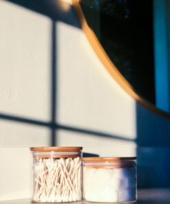 ComSaf Airtight Canisters for Bulk Food Storage Set of 3-17/22/43oz, BPA Free High Borosilicate Glass Cookies Jar with Bamboo Lid, Cylinder Cereal Container with Sealing 17oz/22oz/43oz 42 6137CGvA4XL