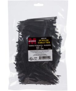 Morris Products Ultraviolet Black Nylon Cable Ties – 8 Inch Length –Heavy Duty, 50-Pound Tensile Strength – Cable Organization Applications – UV Safe, UL Approved – Pack of 1000 8" Length / 50lb Tensile Strength 7 6137bY0yOnL