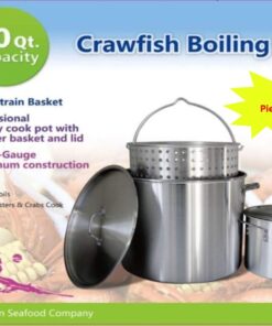 Professional Grade 80 Quart All Purpose Boiling Pot with Basket (3pc) plus a Bonus 12 Quart Stock Pot (2pc) . 9 6138GV0YT L