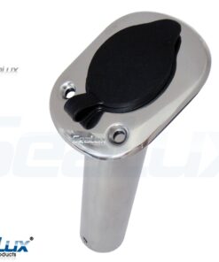 SeaLux Marine 30 Degree Flush Mount Stainless Steel Fishing Rod Holder with Cap and Liner 17 6138Lg5eaNL