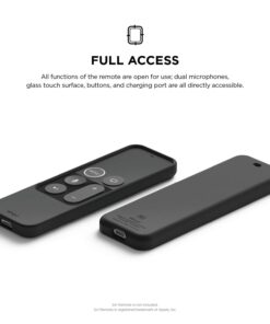 elago R2 Slim Case Compatible with Apple TV Siri Remote 1st Generation (Black) - Slim Design, Scratch-Free Silicone, Shock Absorption, Full Access Black 33 6139djOKdgL