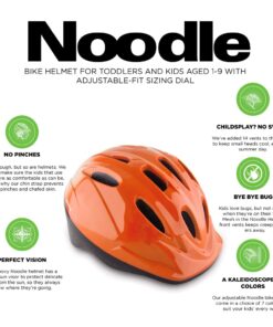 Joovy Noodle Bike Helmet for Toddlers and Kids Aged 1-9 with Adjustable-Fit Sizing Dial, Sun Visor, Pinch Guard on Chin Strap, and 14 Vents to Keep Little Ones Cool (Small, Orangie) Small 17 613AL5xyDYL
