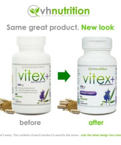 Alternative view of VH Nutrition VITEX+ | Vitex Chasteberry Supplement for Women | Hormonal Balance* and Fertility Support* | 650mg Per Serving of Vitex Berry Extract Powder | 60 Capsules