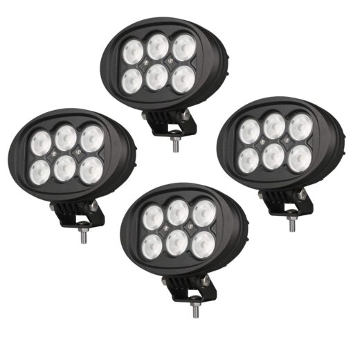 Super Bright Offroad LED Work Light & Fender Light for John Deere Tractors & Versatile Agri Vehicles, 4x6 inch Oval, 6000K Cool-White Long Range Wide Flood Beam, Corrosion/Vibration Resistant, 4-Pack 4x6 inch Oval Flood Beam 4-Pack