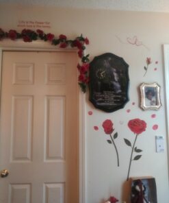 ufengke Red Rose Removable Wall Stickers Murals for Living Room/Bedroom (Rose, No. 1) 31 613FotsyLVL