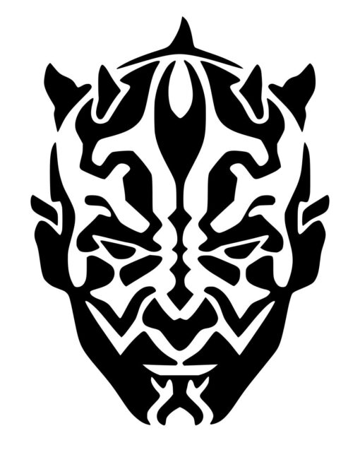 Blk Darth Maul Face Decal Vinyl Sticker Graphics|UR Impressions|for Cars Trucks SUV Vans Walls Windows|Black|5.5 X 4.3 inch|URI339-B Black