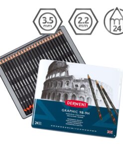 Derwent Graphic Pencils, Metal Tin, 24 Count (34202) 24 Count (Pack of 1) 24 613JhKBiEL