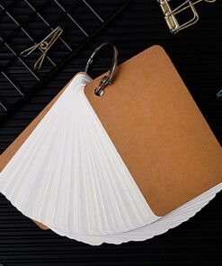 Koogel Index Cards,300 Pieces 2.2 x 3.5 Inches Flash Cards White Study Cards Note Cards Kraft Paper Cards Study Supplies with Binder Ring (50 Sheets per Set) 300 -white 20 613L3XEgCHL