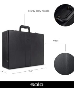 Solo Grand Central Attaché Briefcase with Combination Locks, Black 19 613LyDHyoHL