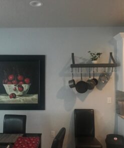 Old Dutch Wall-Mount Bookshelf Pot Rack with Grid & 12 Hooks, Graphite, 36.25" x 9" x 11.5" 26 613N5C4eAdL