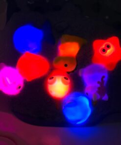 Bath Toys, 8 Pcs Light Up Floating Rubber Animal Toys Set, Flashing Color Changing Light in Water, Baby Infants Kids Toddler Child Preschool Bathtub Bathroom Shower Games Swimming Pool Party 35 613O2XbYYaL