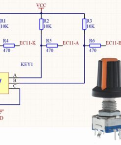 Anmbest 10PCS 20mm 5Pins 360 Degree Rotary Encoder Code Switch Digital Potentiometer with Push Button and Orange Knob Cap DIY Kit for Arduino Raspberry pi 10 613P3VoBo L