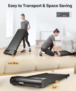 UREVO Under Desk Treadmill, Walking Pad for Home/Office, Portable Walking Treadmill 2.25HP, Walking Jogging Machine with 265 lbs Weight Capacity Remote Control LED Display Black One Size 28 613Q pN KQL