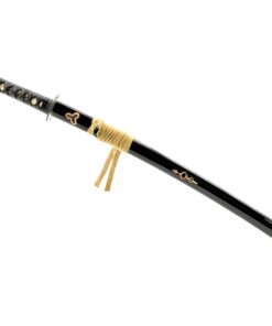 Handmade Sword Fully Functional Hattori Hanzo Katana Sword, 1045 Carbon Steel, Hand Forged Heat Tempered, Full Tang, Sharp, Black Scabbard Metallic-Fiber 27 613Q43qHmkL