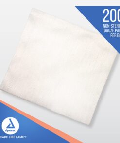 Dynarex Non-Woven Sponges, Non-Sterile, Gauze Sponges, for Cleansing, Prepping and Dressing, Highly-Absorbent and with Less Linting, 4"x 4", 4 Ply, 1 Box of 200 Non-Woven Sponges 200 Count (Pack of 1) 28 613QLisImfL