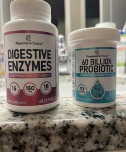 Physician's CHOICE Probiotics 60 Billion CFU - 10 Strains + Organic Prebiotics - Immune, Digestive & Gut Health - Supports Occasional Constipation, Diarrhea, Gas & Bloating - For Women & Men - 30ct 30 Count (Pack of 1) 32 613Qz29y0JL