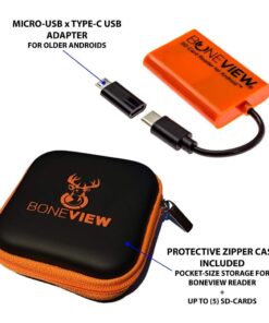 SD Card Reader for Android - Type C USB Trail Camera Viewer, Deer Hunting Accessories for Game Cam Memory Chip Reading on Smart Phones Samsung Galaxy, Google Pixel, Moto Droid, Includes Zipper Case 26 613R r5LmRL