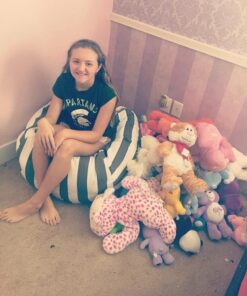 Creative QT Stuff ’n Sit Extra Large 38’’ Bean Bag Storage Cover for Stuffed Animals & Toys – Gray & White Stripe – Toddler & Kids’ Rooms Organizer – Giant Beanbag Great Plush Toy Hammock Alternative Grey/White Striped X-Large 35 613VpeHkGUL 1