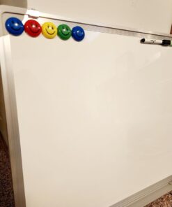 Whiteboard Set - Dry Erase Board 24 x 18" with 1 Magnetic Dry Eraser, 4 Dry Wipe Markers and 4 Magnets - Small White Hanging Message Scoreboard for Home Office School (24x18" Landscape) 24x18" Landscape 30 613VtH47QCL