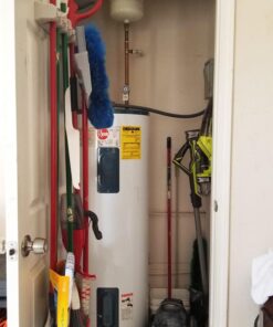 HOME IT Mop And Broom Holder - Garage Storage Systems with 5 Slots, 6 Hooks, 7.5lbs Capacity Per Slot - Garden Tool Organizer For 11 Tools - For Home, Kitchen, Closet, Laundry Room - Off-White 45 613aIIxVmvL