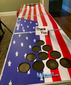 8-Foot Beer Pong Table w/Optional Cup Holes & LED Color-Changing Glow Lights - 11 Table Designs Available America 18 613bkdZu3 L