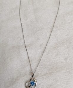 WOSTU Unicorn Necklace Forever Love Heart Paw Cat Sloth Koala Necklace for Women Girl Silver Plated with Colorful CZ Heart Pendant Cat & Blue 30 613dCYbb12L 1