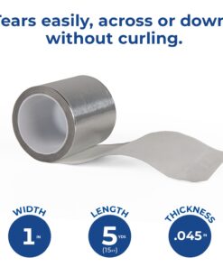 Scotch 3311 Aluminum Foil Tape - 2 in. x 5YD. Vapor Resistant Silver Foil Tape Roll with Thermal Conductivity, Rubber Adhesive 15 613dyPOfV5L