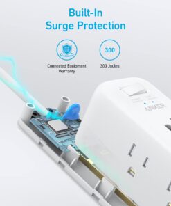 Anker USB Power Strip Surge Protector(300J), 5ft Extension Cord, Flat Plug, 331 Power Strip with 6 Outlets & 3 USB A Ports, Charging Station,for iPhone 15/15 Plus/15 Pro/15 Pro Max,TUV Listed White 22 613hTy6jmRL 1