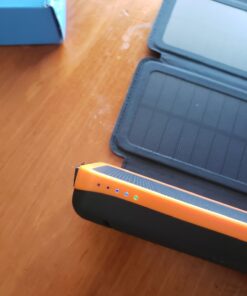 FEELLE Solar Charger Power Bank - 25000mAh Portable Phone Charger 3A Fast Charging External Battery Pack with 4 Solar Panels for Phone Outdoor Camping Orange Yellow 40 613hzuq7ypL