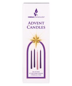 Mega Candles 4 pcs Unscented Christmas Advent Taper Candle, Hand Poured Wax Candles 10 Inch x 7/8 Inch, Holidays, Church, Devotional, Celebration, Party & More 18 613i7ILOTpL