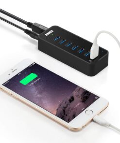 Anker 7-Port USB 3.0 Data Hub with 36W Power Adapter and BC 1.2 Charging Port for iPhone 7/6s Plus, iPad Air 2, Galaxy S Series, Note Series, Mac, PC, USB Flash Drives and More 29 613iQj1pd6L
