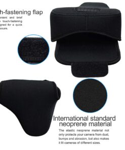 Alternative view of JJC Black Ultra Light Neoprene Camera Case for Sony a6600 a6500 a6400 a6300 a6100 a6000 a5100 +18-55mm/E 50mm F1.8 Lens, Pouch Bag for Fuji X-T30 X-T20 X-T10 +16-50mm, Canon PowerShot SX530 SX540 G3X OC-S2