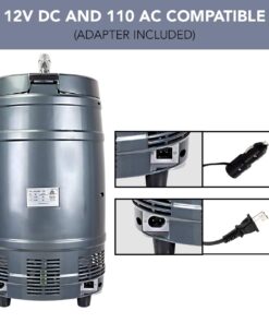 Koolatron KTB05BN 5L Mini Beer Cooler with Dual Taps for Gravity or Pressurized Top Dispensing Kegs, Includes 12V DC and 110V AC Adaptor, Black 13 613jMFGu2FL