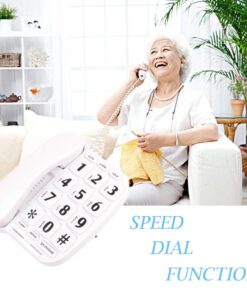 Big Button Phone for Elderly - Amplified Corded Phone for Hearing Impaired Aid Landline Telephones with Speakerphone for Seniors Elderly Phone for Low Vision Home Phones with Large Key(White) 16 613jMIBPwBL