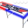 8-Foot Professional Beer Pong Table w/LED Glow Lights - Top Pong Edition