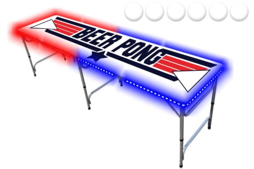 8-Foot Professional Beer Pong Table w/LED Glow Lights - Top Pong Edition