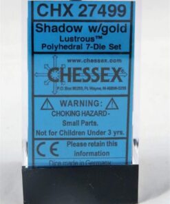 Chessex 27499 Polyhedral Dice, Lustrous Shadow with Gold 7-Die Set CHX, Multicolor 16 613kO 0OSFL