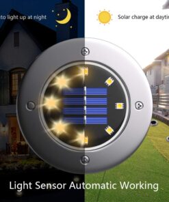Biling Solar Ground Lights, Solar Disk Lights (8 LEDs /4 Pack) Outdoor Waterproof Solar Garden Lights for Pathway Outdoor in-Ground Lawn Yard Deck Patio Walkway - Warm White 29 613kTqmKBGL