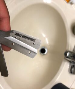 Equinox Professional Straight Edge Razor with 100 Single Derby Blades 100% Stainless Steel Razor and Blades - Close Shaving Men's Manual Shaver - Disposable Blades -Barber Straight Razor Kit - Silver Steel Razor W/ 100 Derby Blades 46 613lEBKRAhL