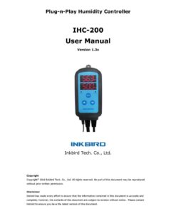 Inkbird Digital Pre-Wired Outlet Dual Stage Humidity Controller IHC-200 for Mushroom Ventilator Fan Crawl Space Curing Meat Grow Room Tent Humidifier Dehumidifier. 42 613mDPN5 1L