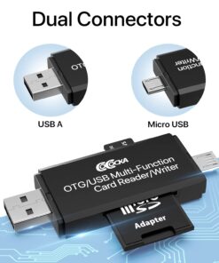 Alternative view of COCOCKA Micro USB OTG to USB 2.0 SD Card Adapter, Micro SD Card Reader，Trail Camera Memory Card Adapter Connector for Android Phone/Computer，Supports SD/SDHC/SCXC/MMC/MMC Micro USB A MICRO USB