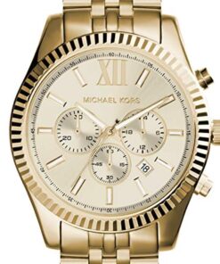 Michael Kors Lexington Men's Watch, Stainless Steel Bracelet Watch for Men Gold Steel 25 613qhpO5X0L