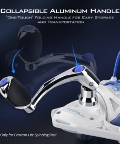 KastKing Centron & Centron Lite Spinning Reels, Size 500 is Perfect for Ice Fishing, Up to 17.5Lbs Max Drag, 5.2:1 Gear Ratio, Ultra Smooth Powerful, CNC Aluminum Spool, 9+1 BB Light Weight Centron Lite - Collapsible Handle Size 5000 29 613qwMCr2cL 1