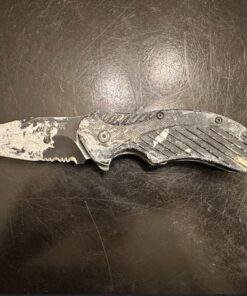 Kershaw Clash Black Serrated Pocketknife, 3" 8Cr13MoV Steel Drop Point Blade, Assisted One-Handed Flipper Opening, Folding Utility EDC 44 613rIAMilDL