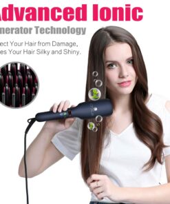 Alternative view of Ionic Hair Straightener Brush, CNXUS MCH Ceramic Heating + LED Display + Adjustable Temperatures + Anti Scald Hair Straightening Brush, Portable Frizz-Free Hair Care Silky Straight Heated Comb 1 Pack