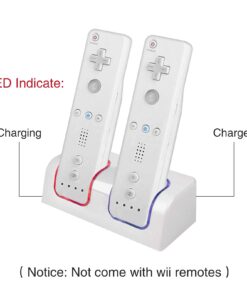 Kulannder Wii Remote Battery Charger(Free USB Wall Charger+Lengthened Cord) Dual Charging Station Dock with Two Rechargeable Capacity Increased Batteries for Wii/Wii U Game Remote Controller (White) 28 613tSjXpnL