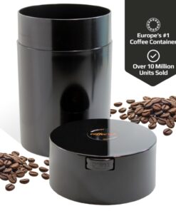 COFFEEVAC 1LB Patented Airtight Multi-use Vacuum Works as Smell Proof Ground Coffee Bean Containers. Black Cap and Body, 1.85-Liter/1.6-Quart Black Cap & Body 18 613tTHQQeL