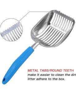 Chi-buy The Latest Update Metal Cat Litter Scoop POLISHING Blue Handle,Aluminum Alloy with TABS/Round Teeth Pet Kitty Litter Scooper 18 613vTAYs5VL