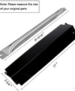 Alternative view of Hisencn Grill Replacemnt Parts for Charbroil 5 Burner Commercial 463268806 Gas Grill，Gas Grill Burner Tube, Crossover Carryover Tubes, Heat Plate Tent Shield Deflector, Igniter Black