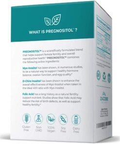 Zazzee PREGNOSITOL Premium Myo-Inositol, D-Chiro-Inositol & Folic Acid Blend, 60 Day Supply, 2 Month Supply, Ideal 40:1 Ratio, 60 Easy-Tear Packets, 100% Vegan, All Natural and Non-GMO 60 Count (Pack of 1) 18 614 63jRxUL